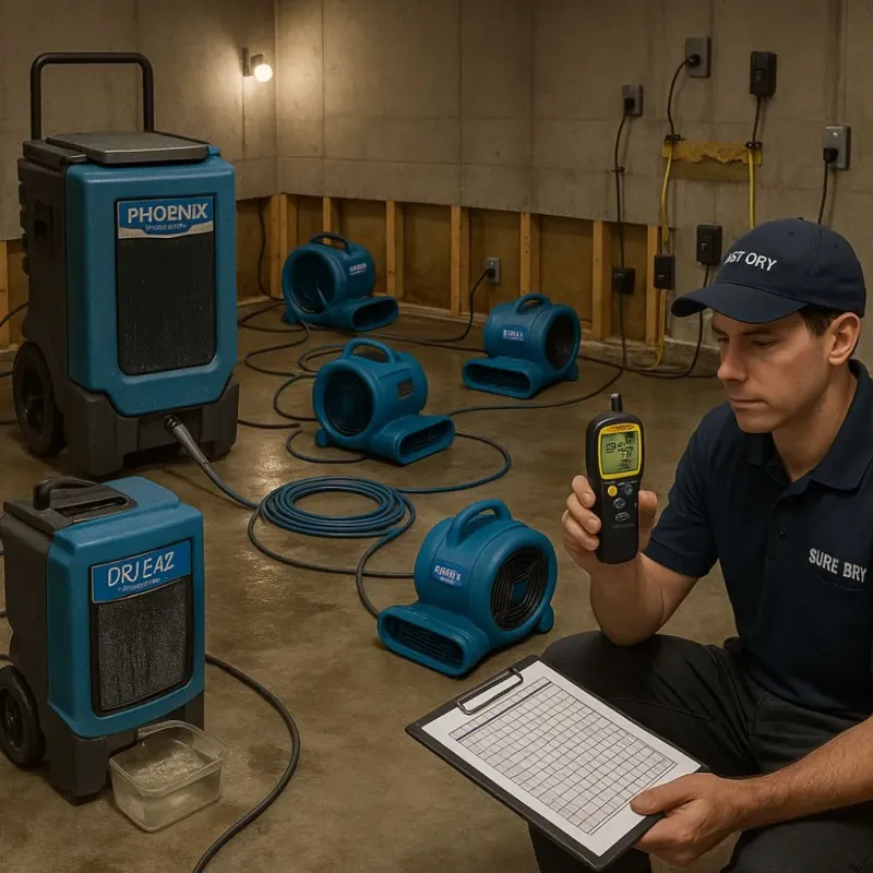 Structural Drying and Dehumidification process in Nicoma Park, OK